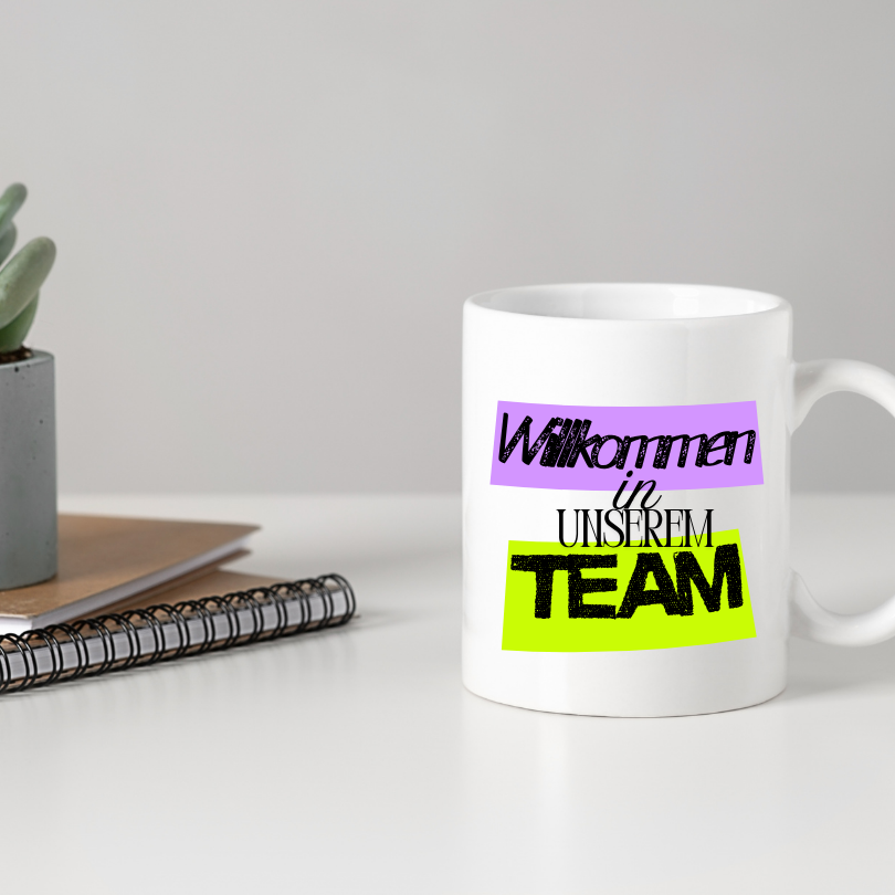 Tasse mit Logo und Namen Onboarding Tasse